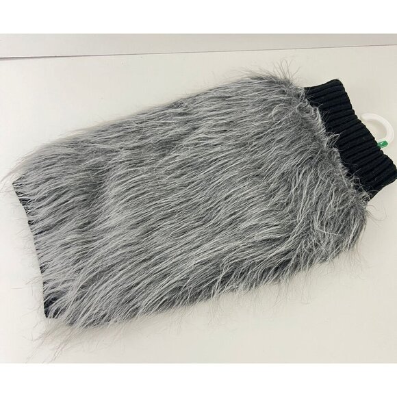 Fabdog  Pet Apparel Faux Fur Sweater Vest For Dogs Black & Gray Size L - Picture 4 of 7